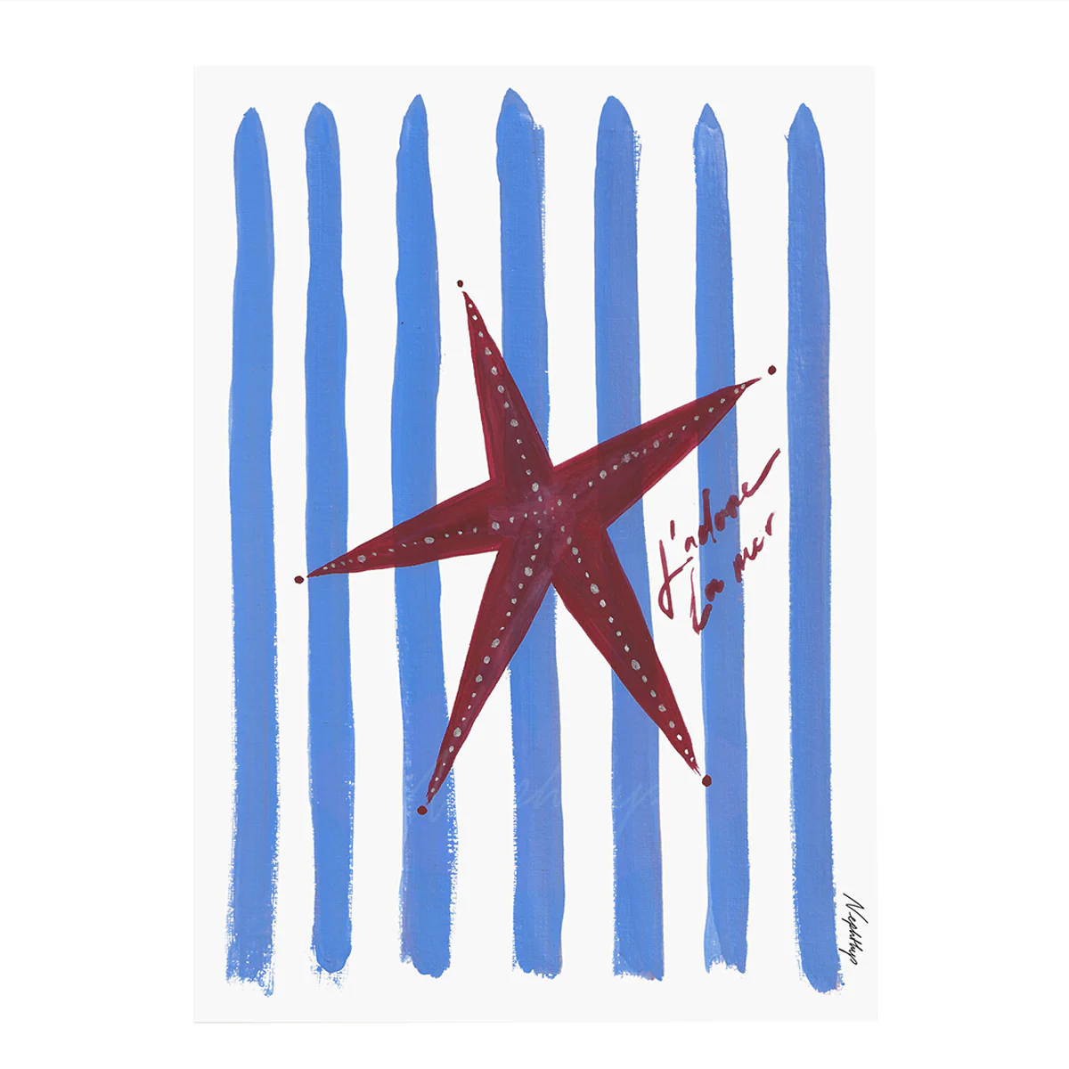Affiche A3 J'adore La Mer - Étoile de Mer