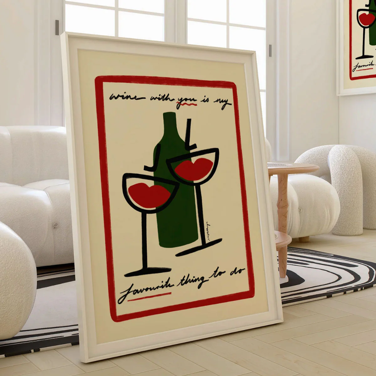 Affiche A3 Wine With You With Border - Image 2