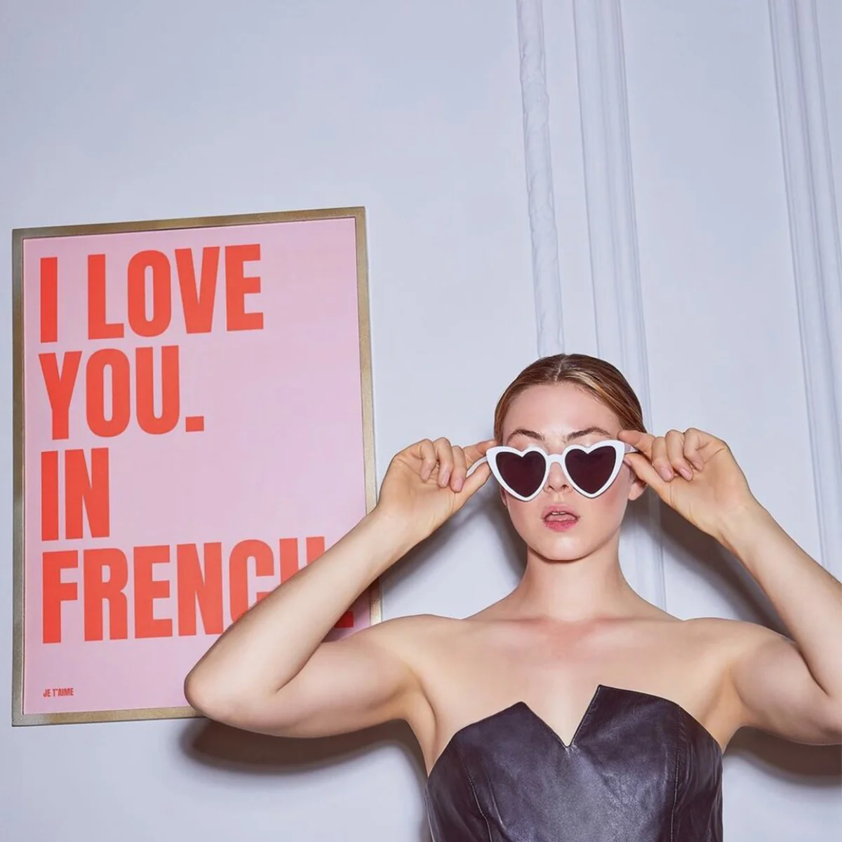 Affiche I love you in French - 50 x 70 cm - Pink - Image 2