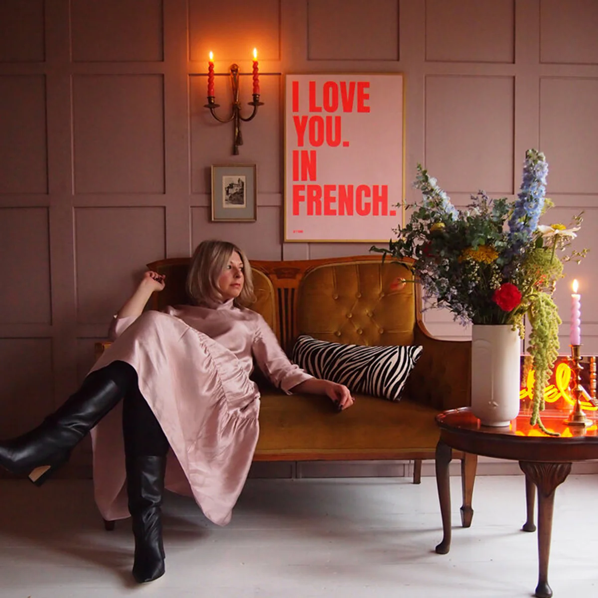 Affiche I love you in French - 50 x 70 cm - Pink - Image 3