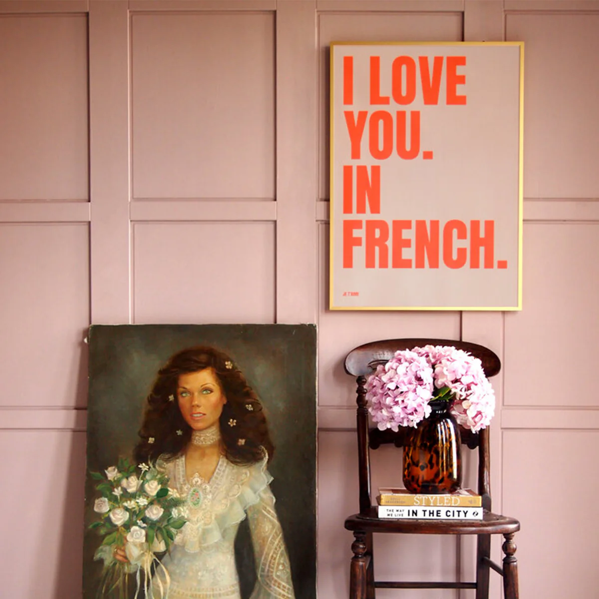 Affiche I love you in French - 50 x 70 cm - Pink - Image 4