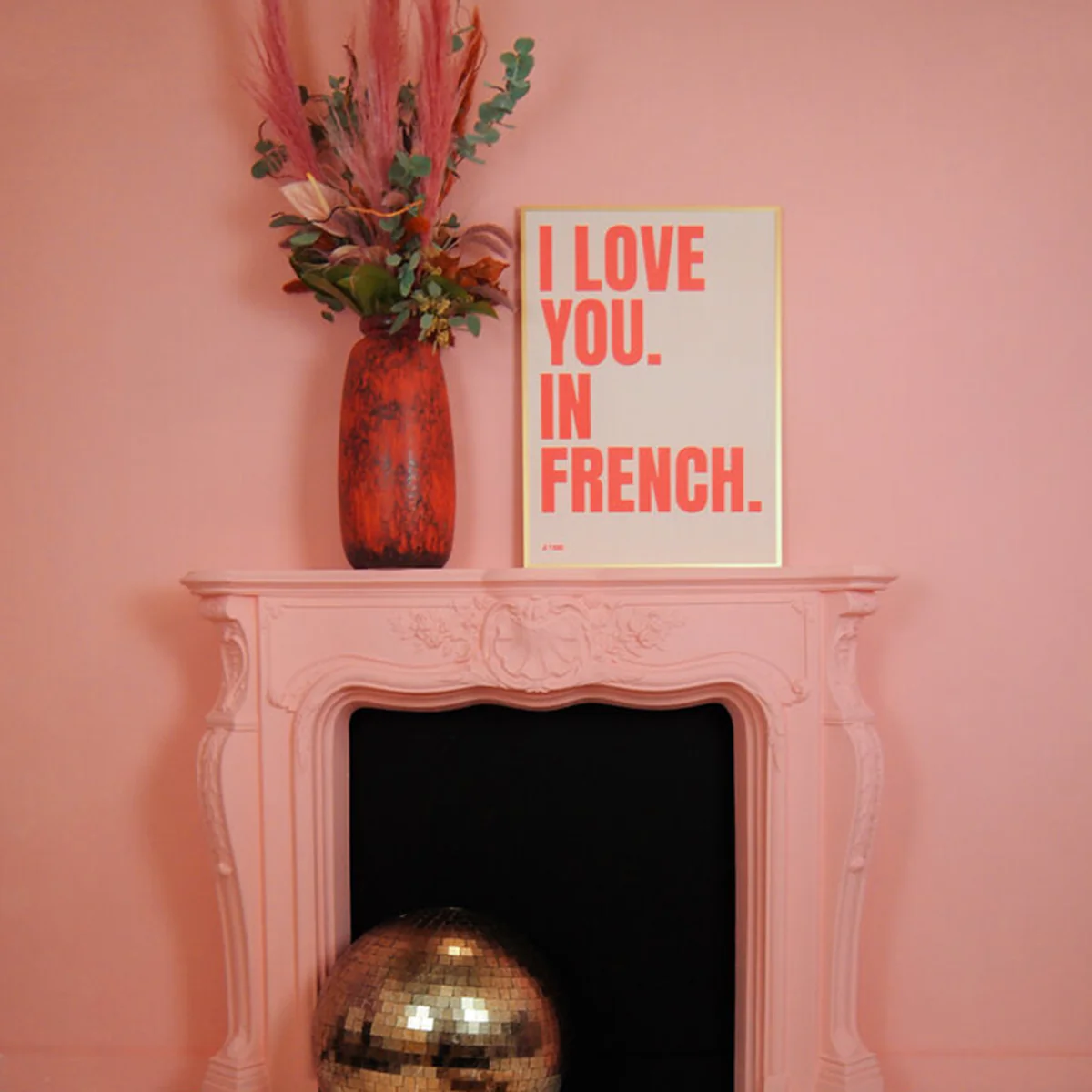 Affiche I love you in French - 50 x 70 cm - Pink - Image 5