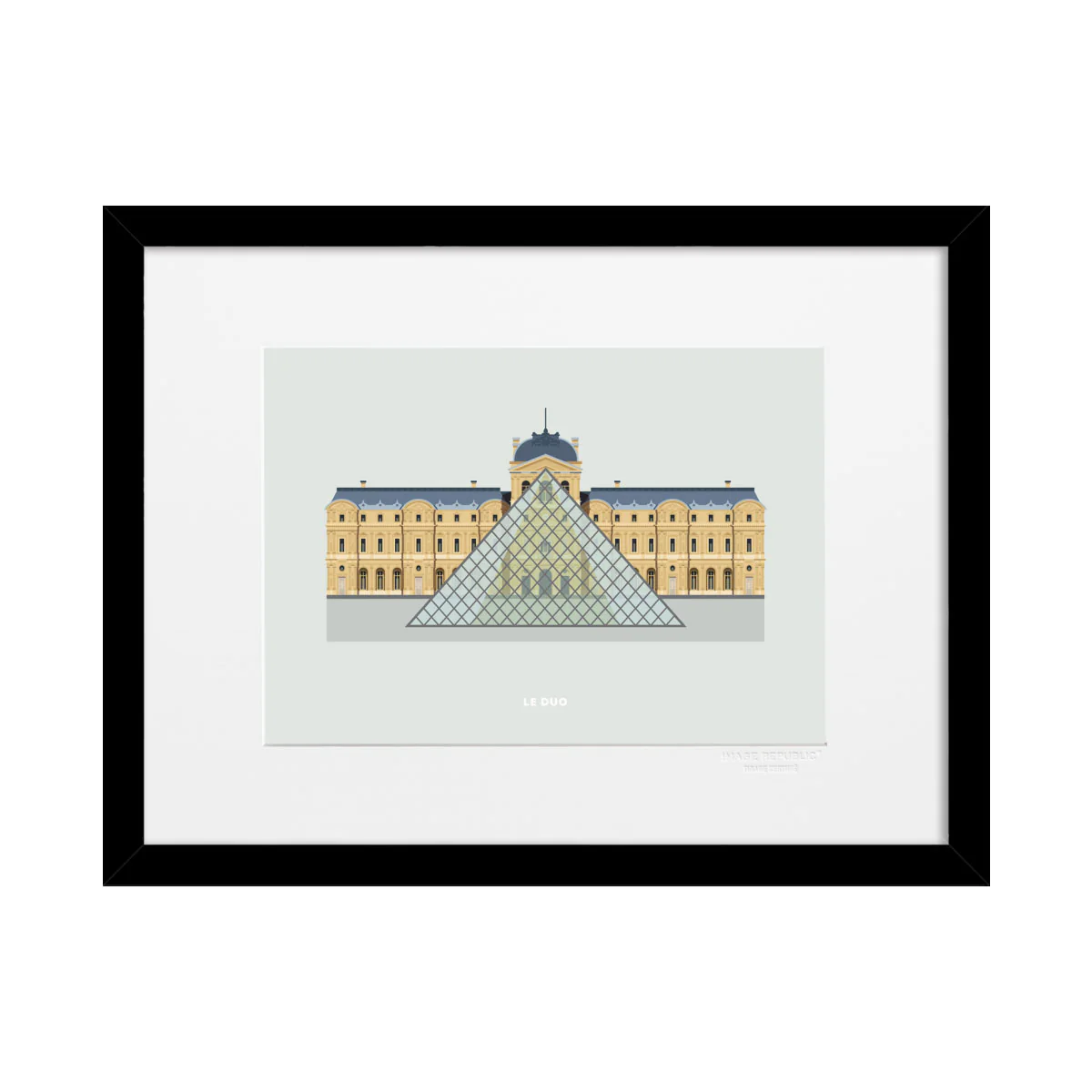 Affiche Le Duo Archi Musée du Louvre - 22 cm x 22 cm - Image 2