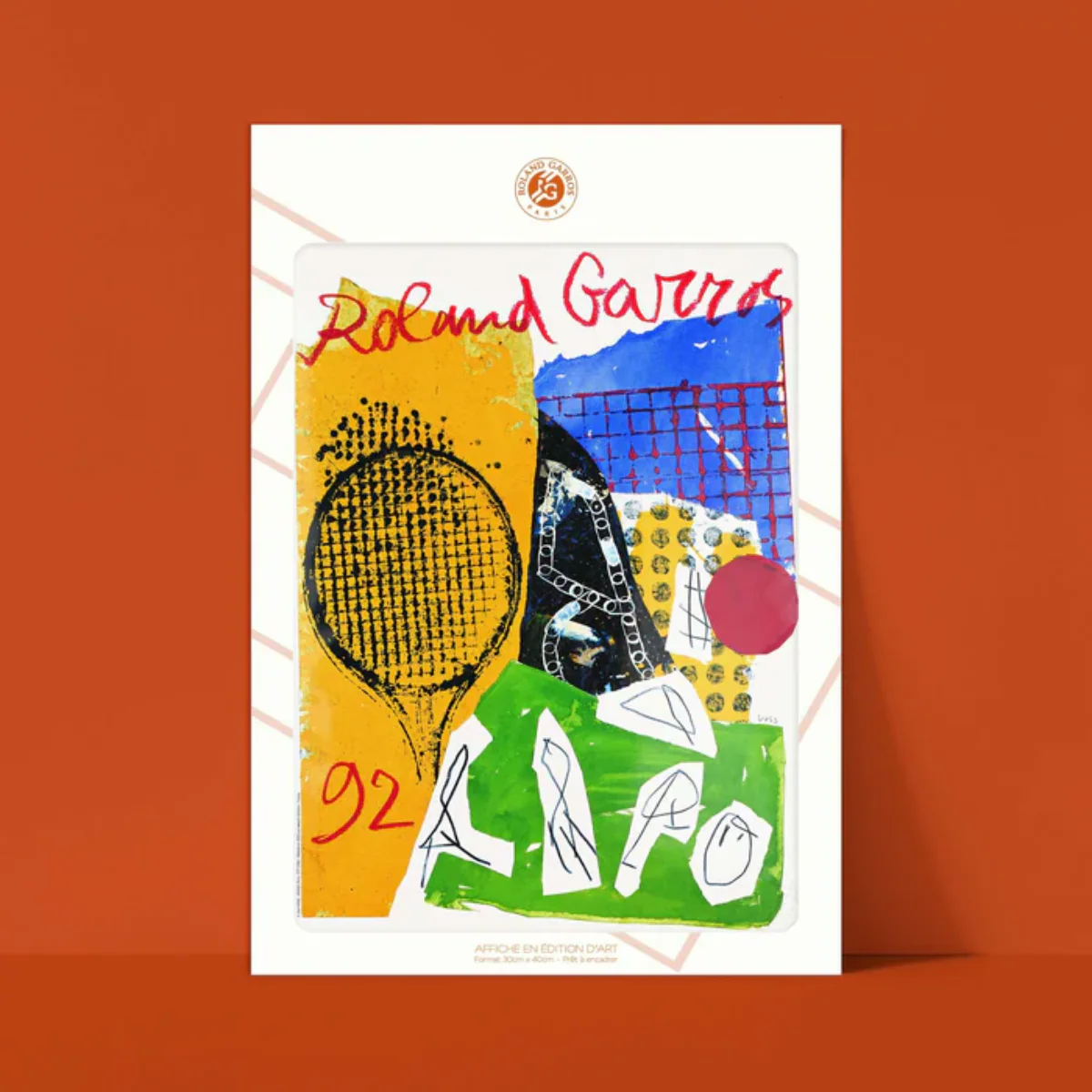 Affiche Roland-Garros 1992 - Jan Voss - 30 x 40 cm - Image 2