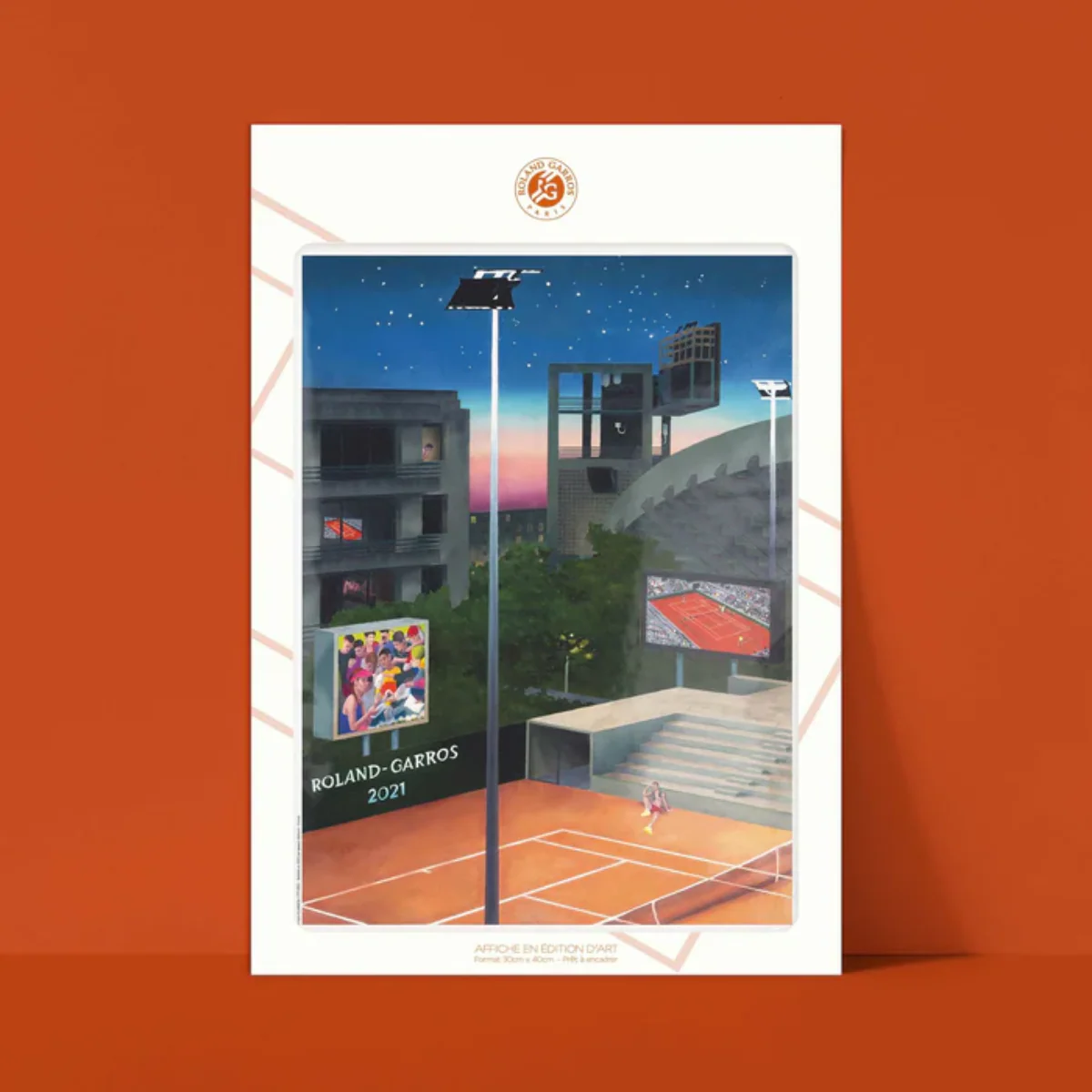 Affiche Roland-Garros 2021 - Jean Claracq - 30 x 40 cm - Image 2