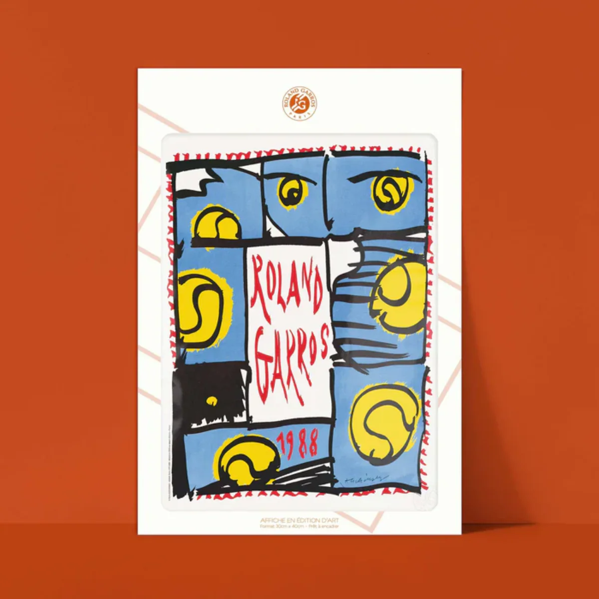 Affiche Roland-Garros 1988 - Pierre Alechinsky - 30 x 40 cm - Image 2