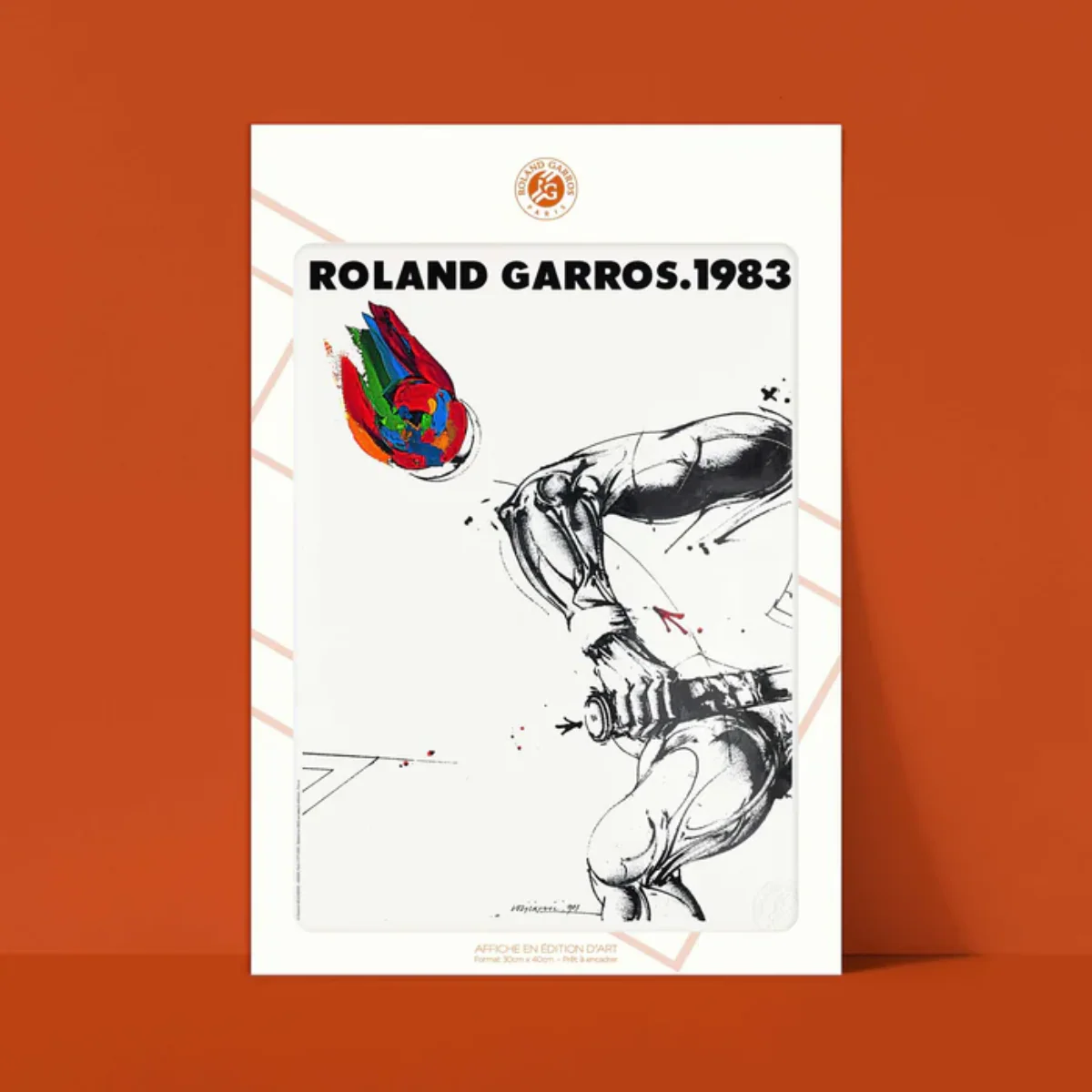 Affiche Roland-Garros 1983 - Vladimir Velickovic - 30 x 40 cm - Image 2
