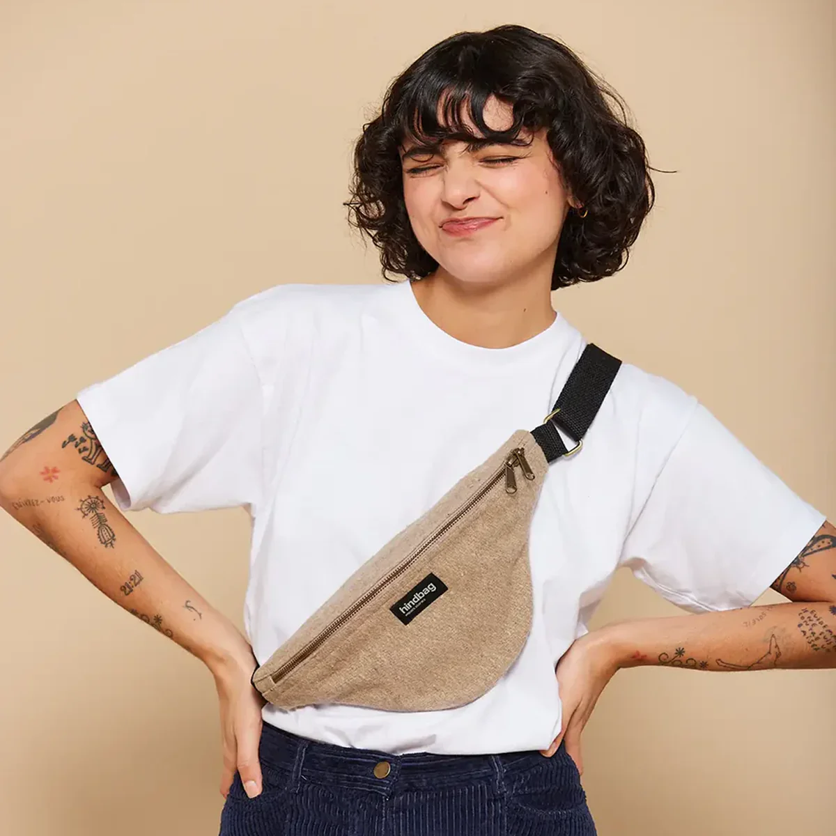 Banane Olivia en laine - Beige - Image 2