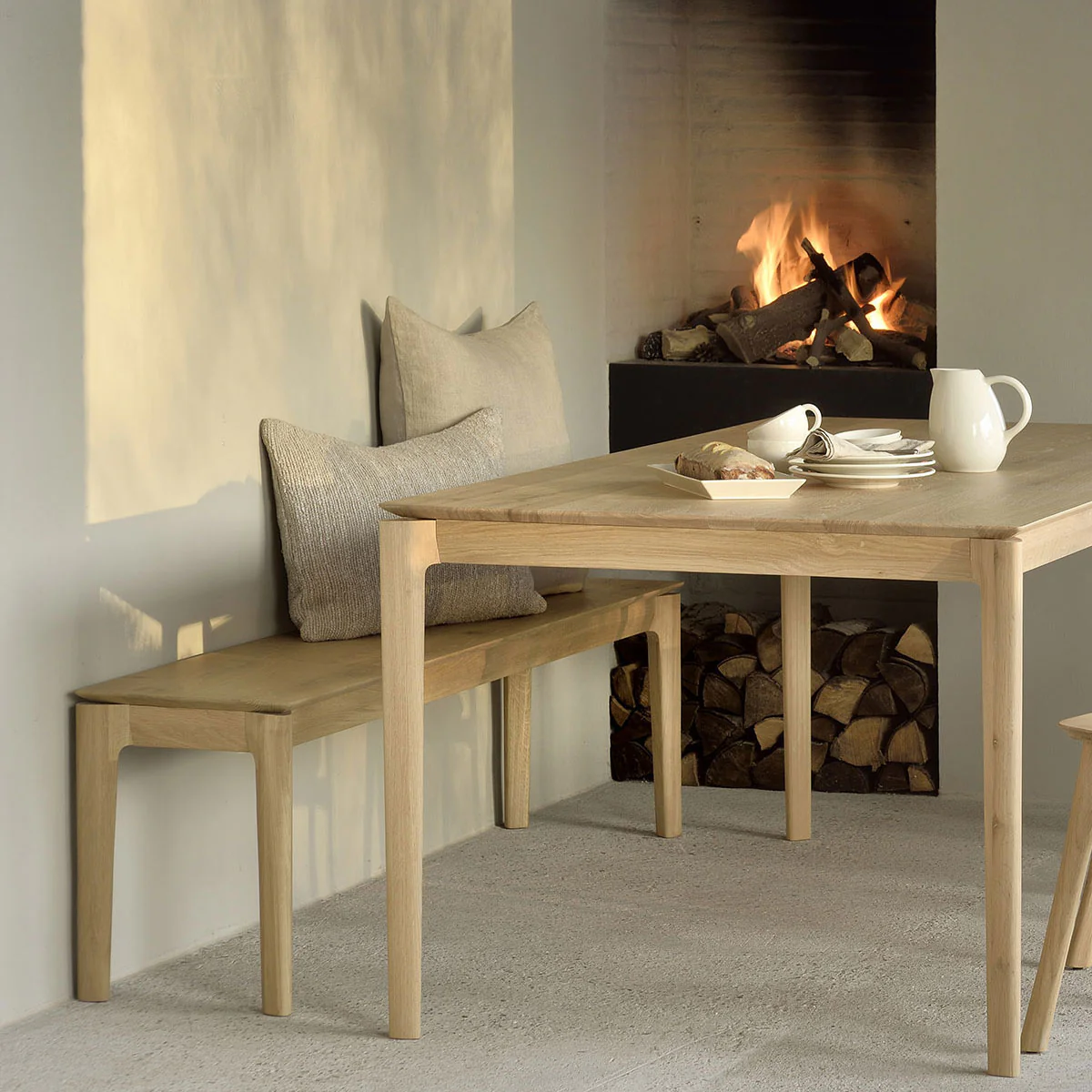 Banc Bok Chêne 146 x 35 x h 46 cm - Image 3