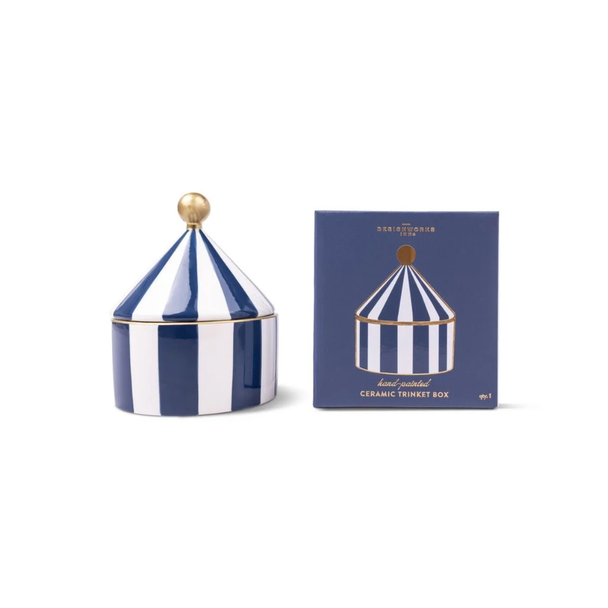 Boîte à bijoux Céramique Navy Stripe - Image 3