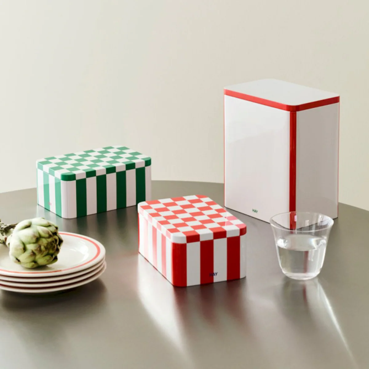 Boîte Tin L - Rouge et Blanc - Image 2