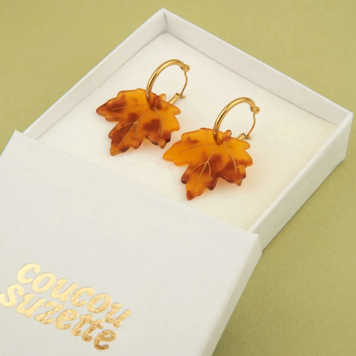 Boucles D'oreilles Feuilles d'érable - Image 4