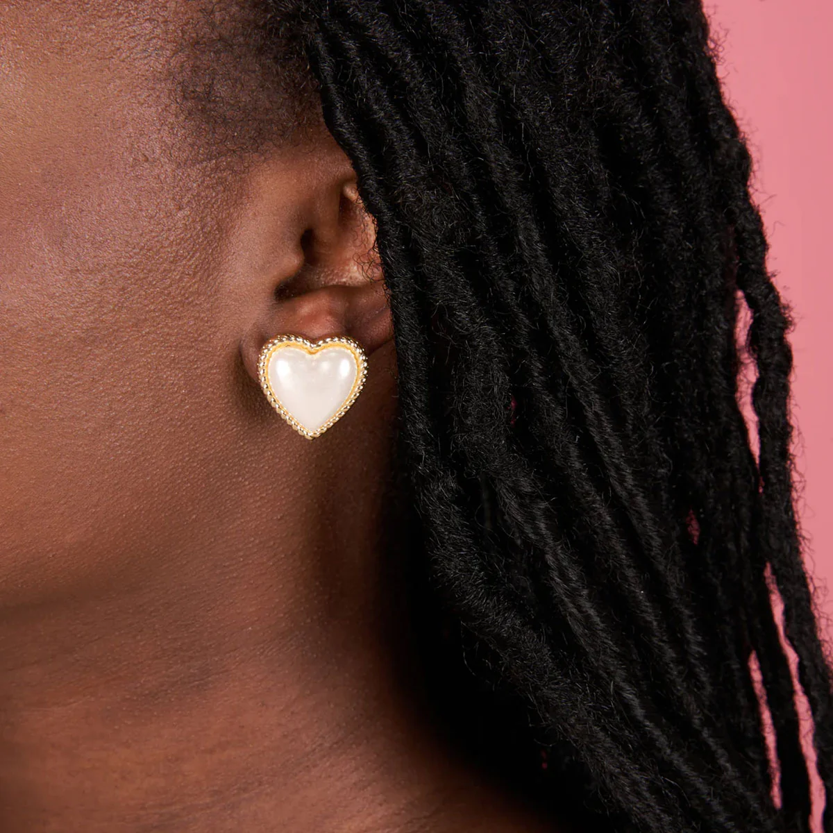 Boucles d'oreilles Coeur en Perle - Image 4