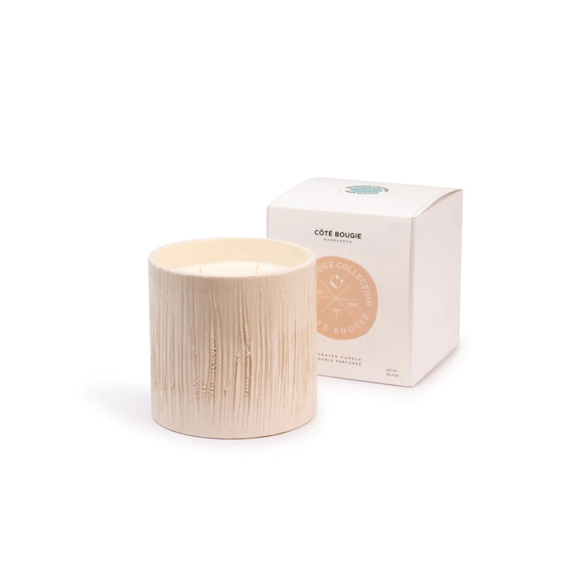 Bougie Céramique Striée Fleur d'Oranger - White - Image 6