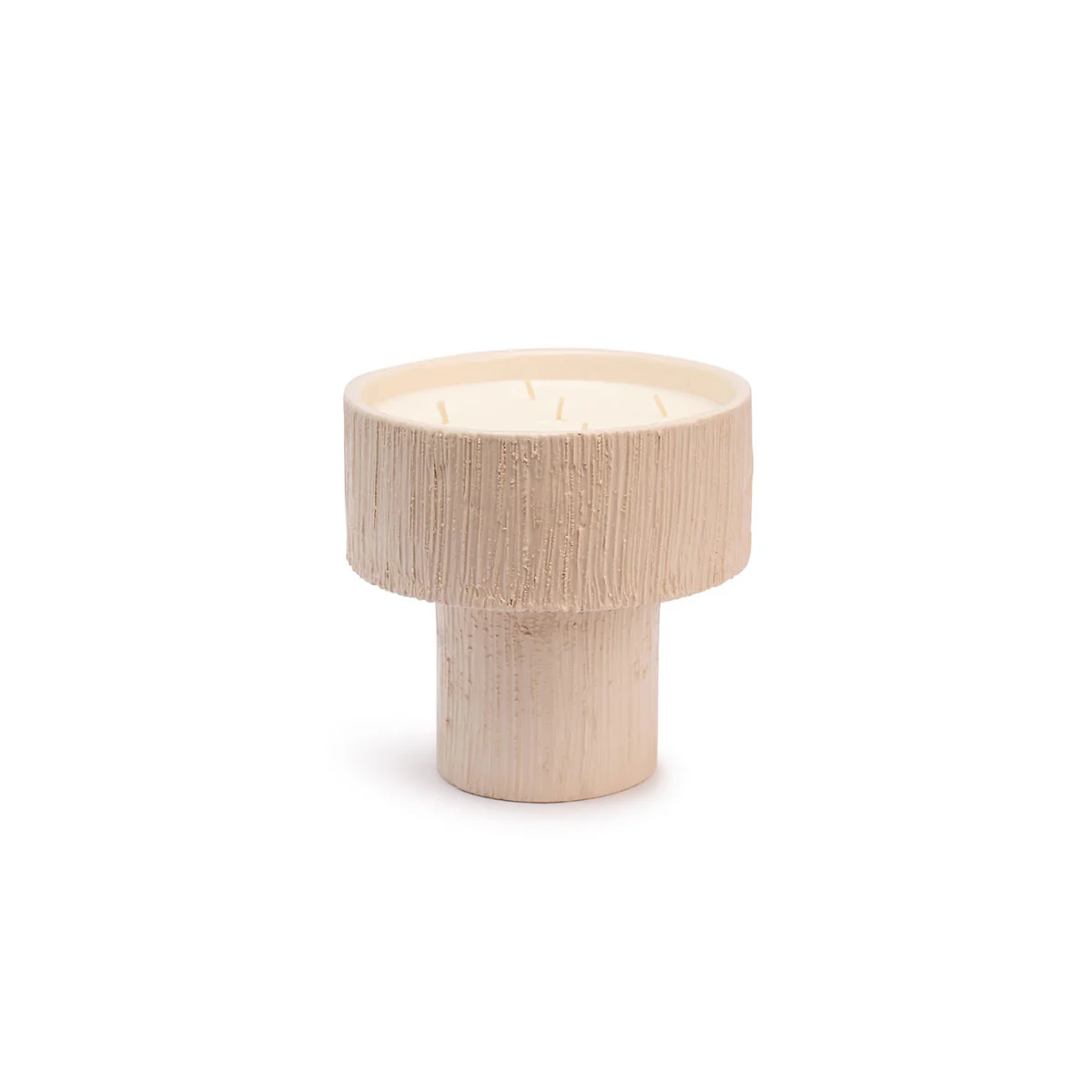 Bougie Coupe Striée Fleur d'orangée - Blanc - Image 3