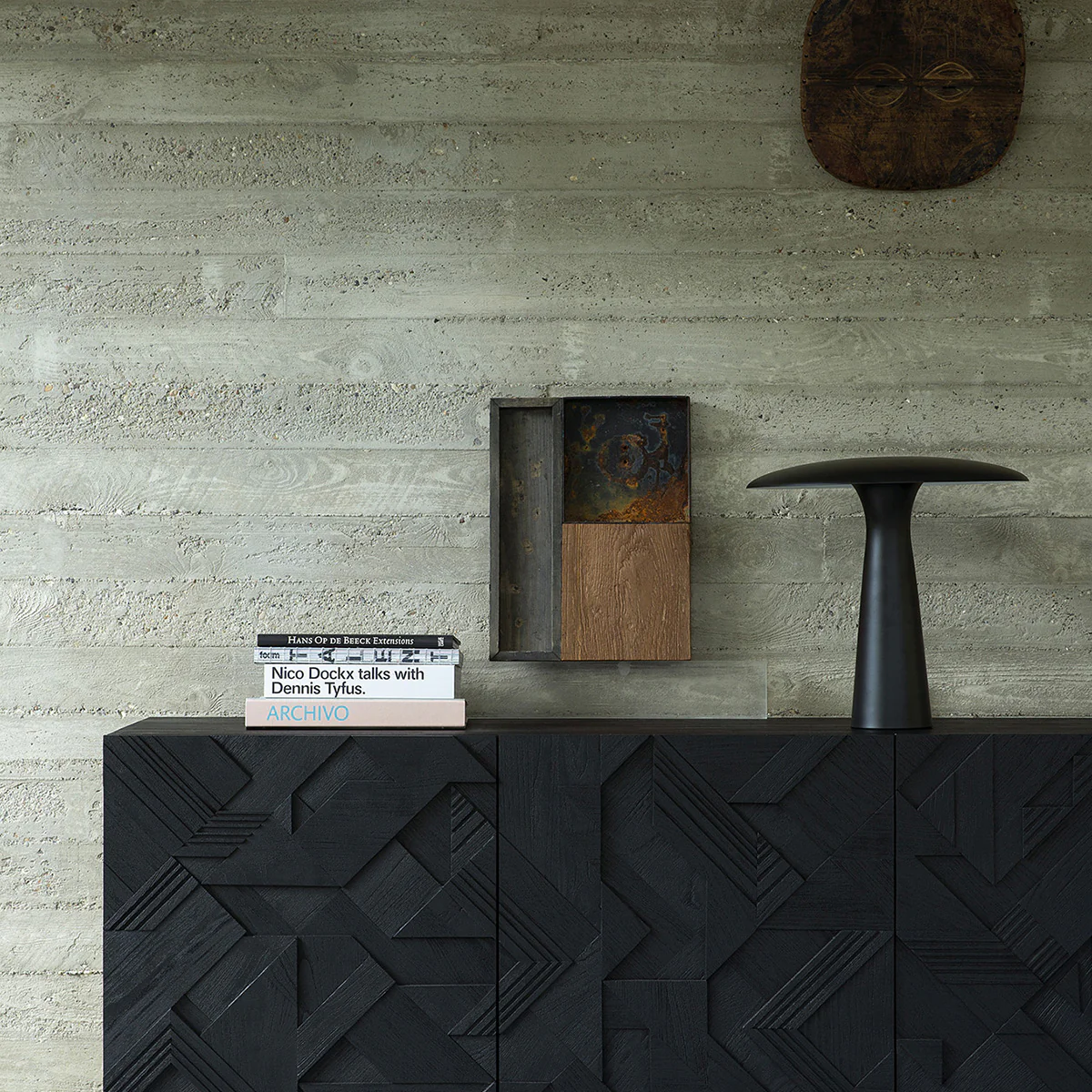 Buffet Graphic en teck verni - 3 portes - Image 3