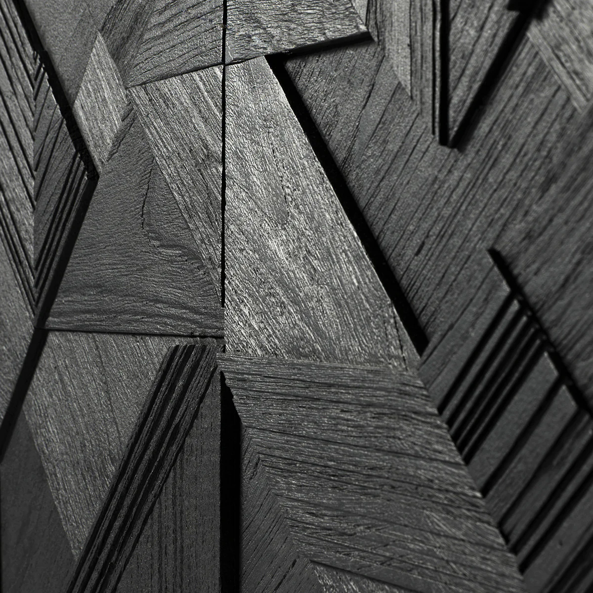 Buffet Graphic en teck verni - 4 portes - Image 5