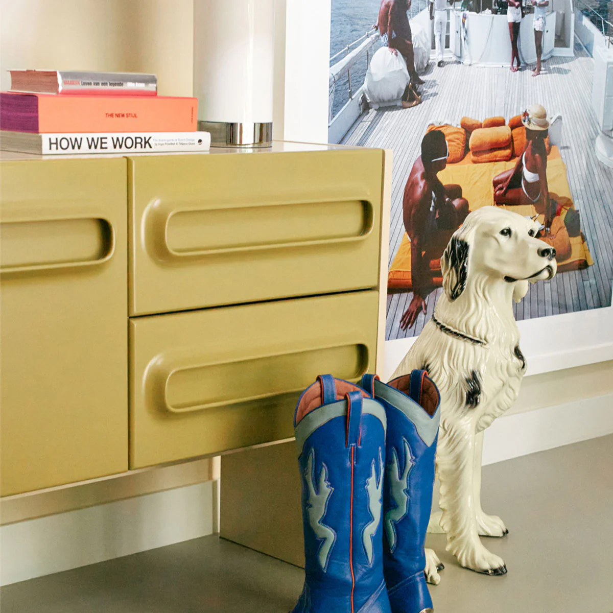 Buffet Space Dresser - 160 x 42 x 80 cm - Sage & Cream - Image 3