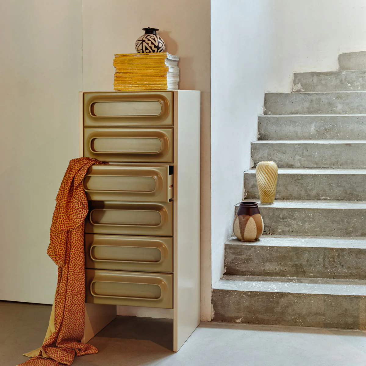 Cabinet Space Drawer - 45 x 40 x 113 cm - Sage & Cream - Image 2