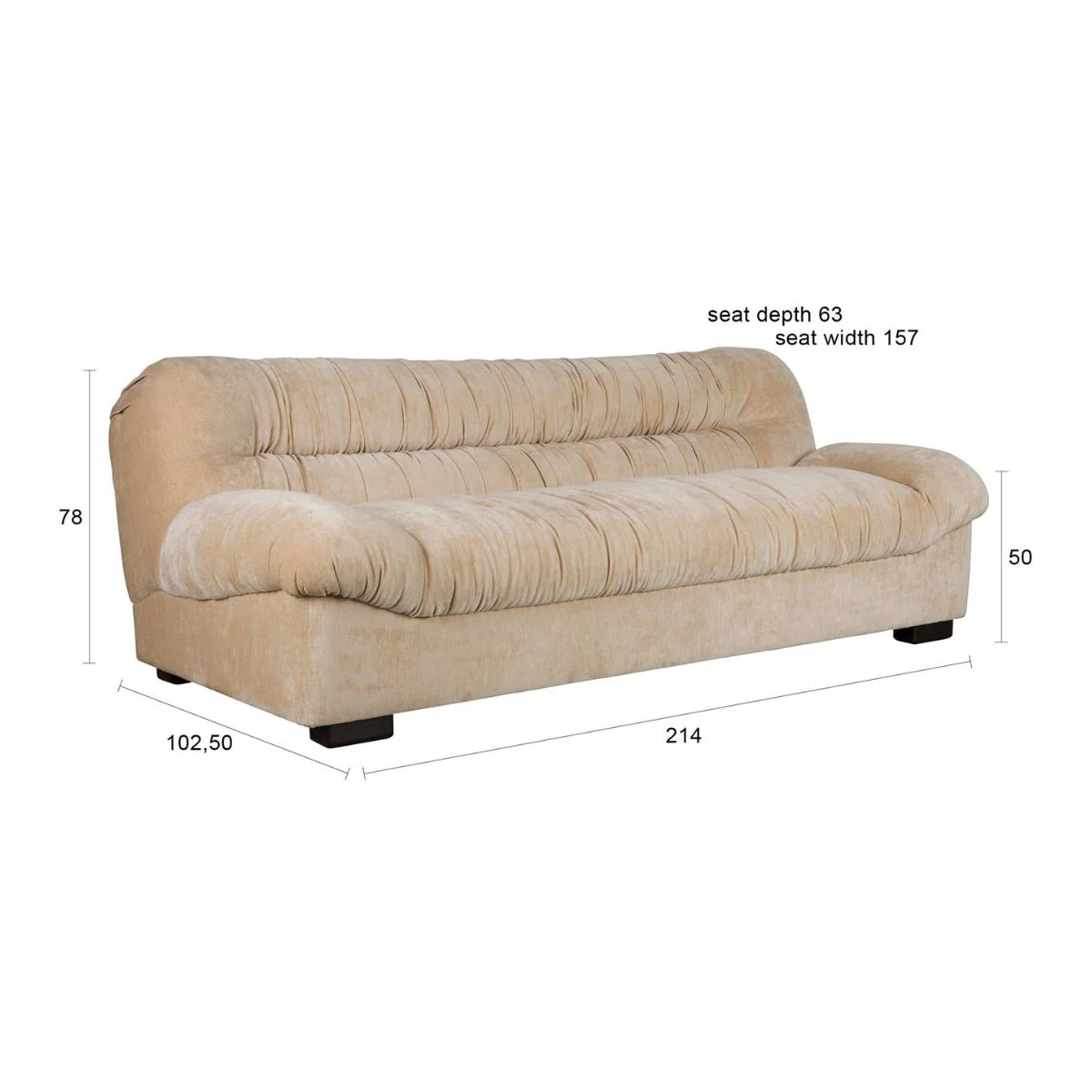 Canapé Douglas - Velours Beige - Image 5