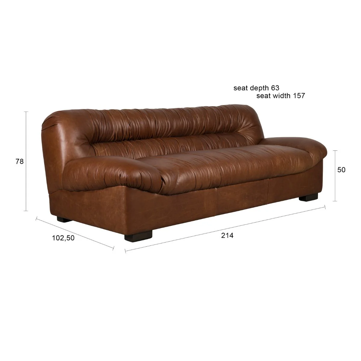 Canapé Douglas - Cuir Chocolat - Image 5