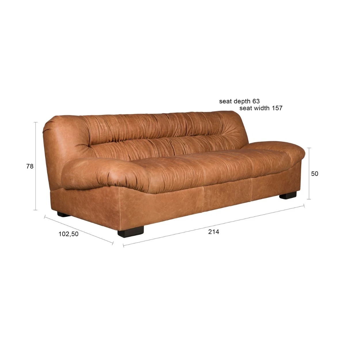 Canapé Douglas - Cuir Cognac - Image 4