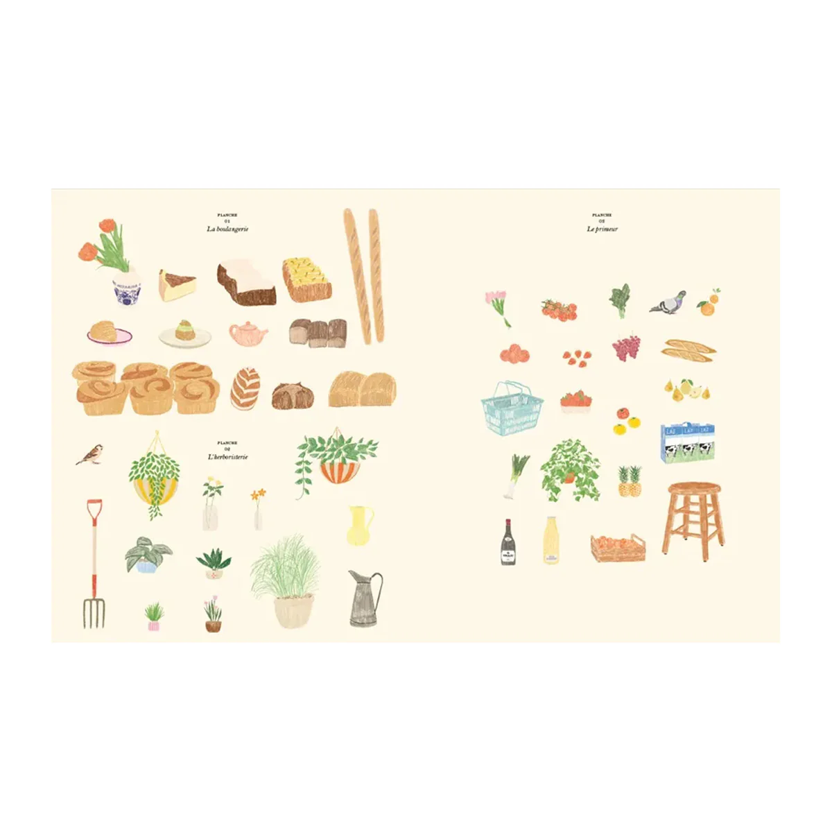 Carnet de coloriage et de stickers Le marché - Zoé de Las Cases - Image 2
