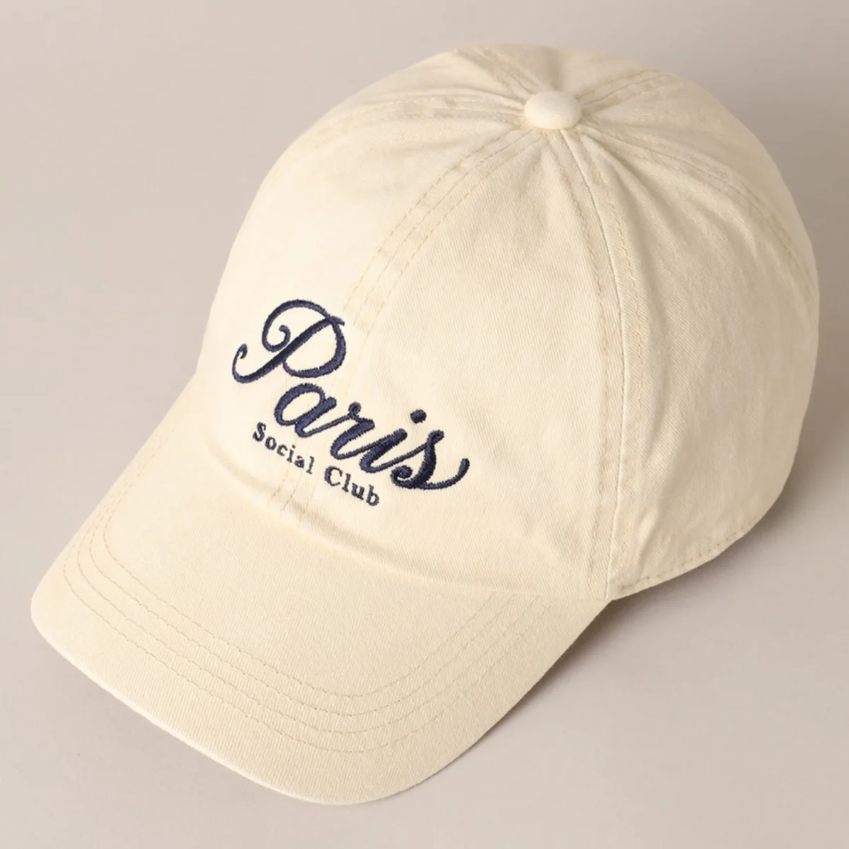 Casquette Baseball Broderie Paris Social Club - Beige - Image 2