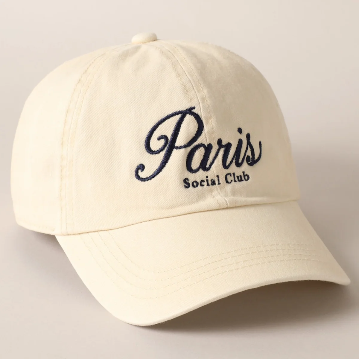 Casquette Baseball Broderie Paris Social Club - Beige - Image 3