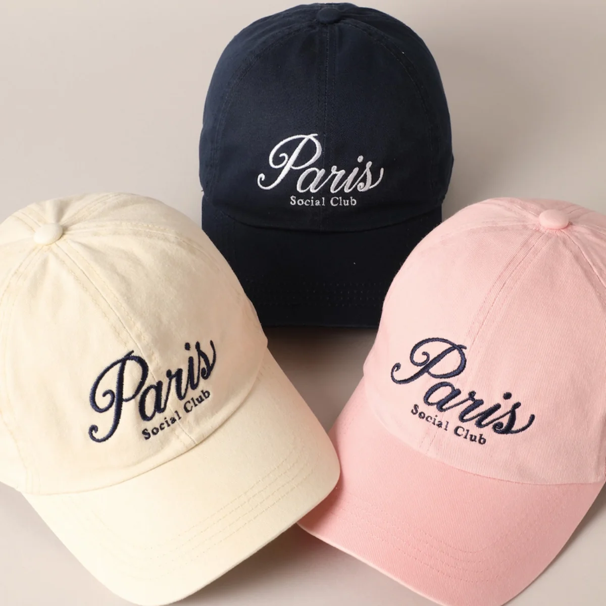 Casquette Baseball Broderie Paris Social Club - Beige - Image 4