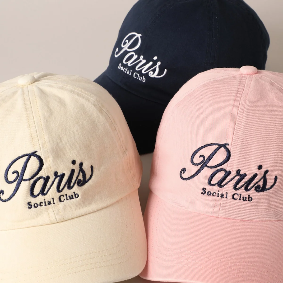 Casquette Baseball Broderie Paris Social Club - Beige - Image 5