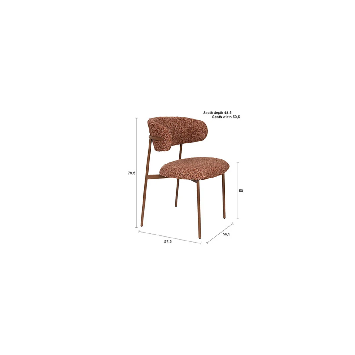 Chaise Claes - Terracotta - Image 4