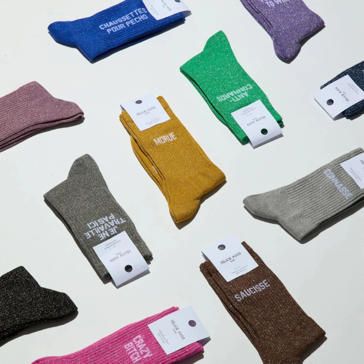 Chaussettes Anti-Connards à paillettes 36/40 - Vert - Image 3
