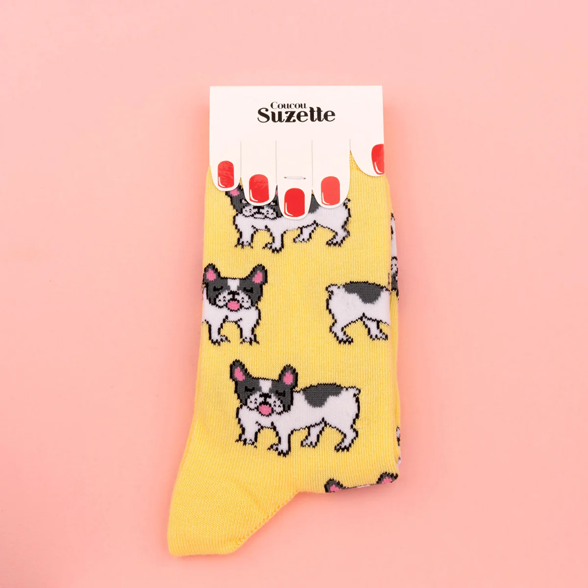 Chaussettes Bouledogue Opaques - Jaune - Image 2