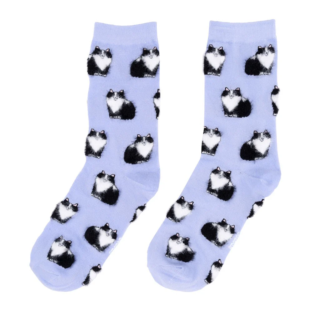 Chaussettes Chat Noir & Blanc - Violet