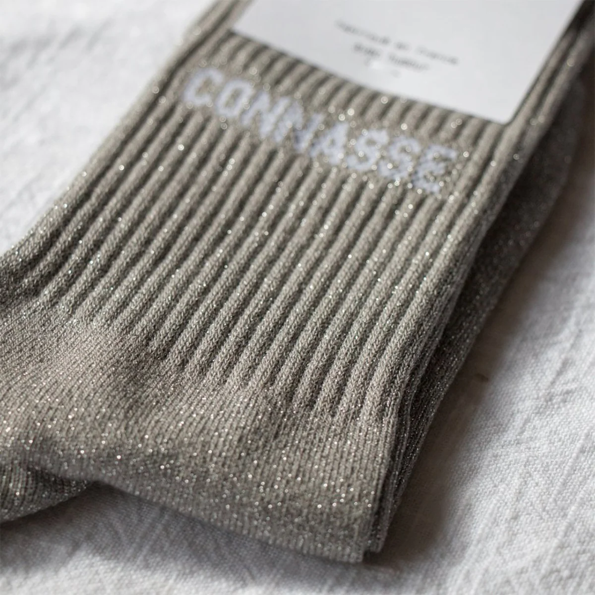 Chaussettes Paillettes Connasse 36/40 - Gris - Image 2