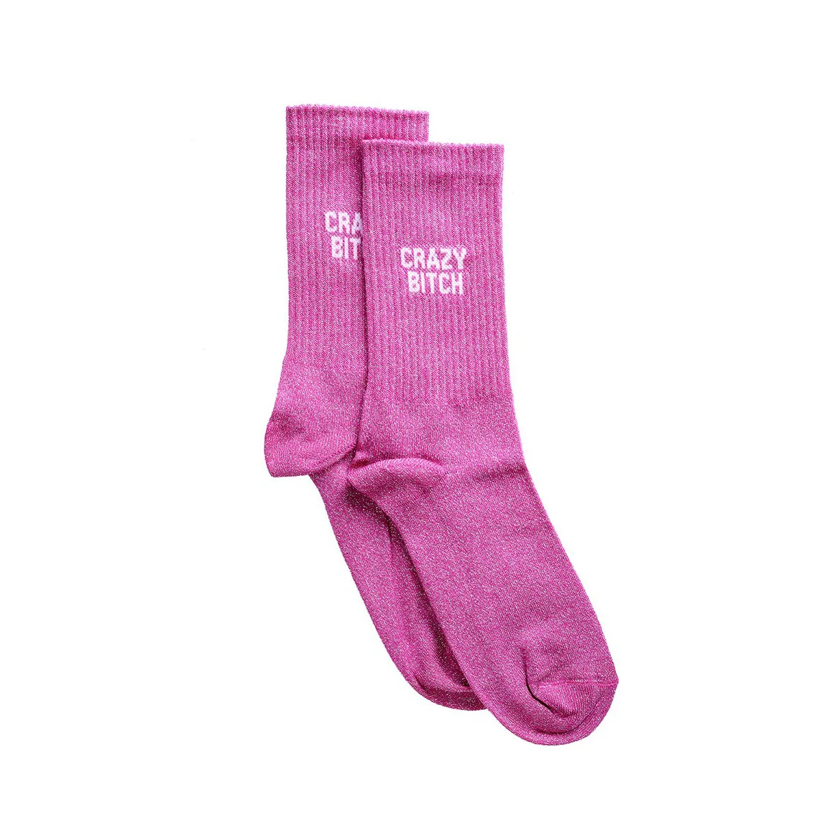 Chaussettes Paillettes Crazy Bitch 36/40 - Rose - Image 2