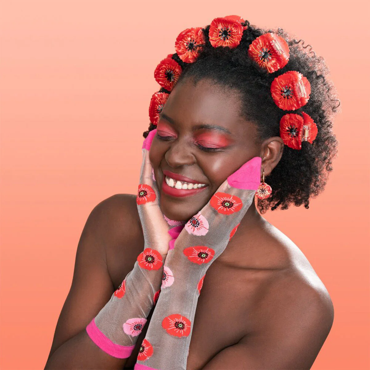Chaussettes Transparentes 35/40 - Coquelicots - Image 3