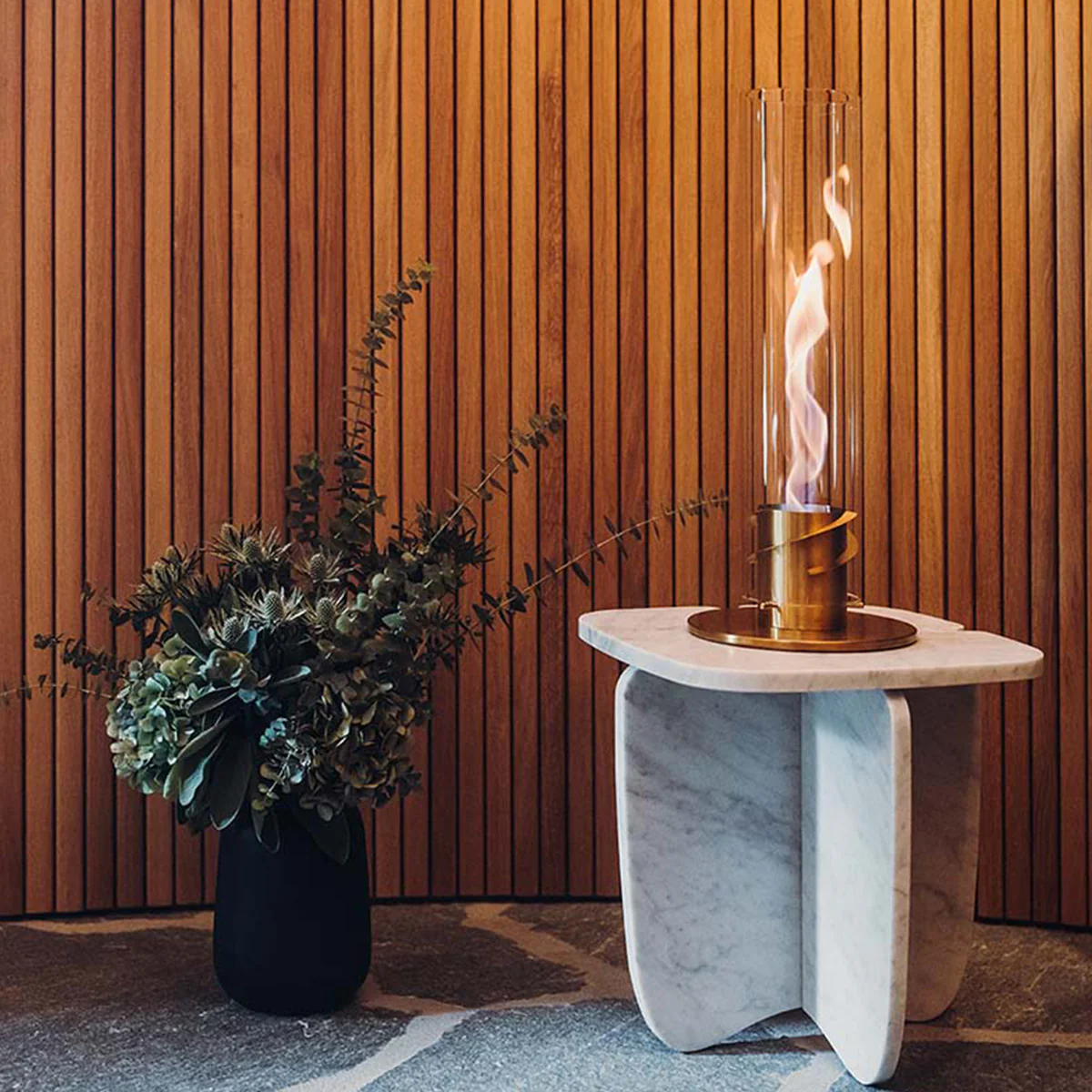 Cheminée / Feu de table Spin 120 - Ø 23 x 54 cm - Or - Image 3