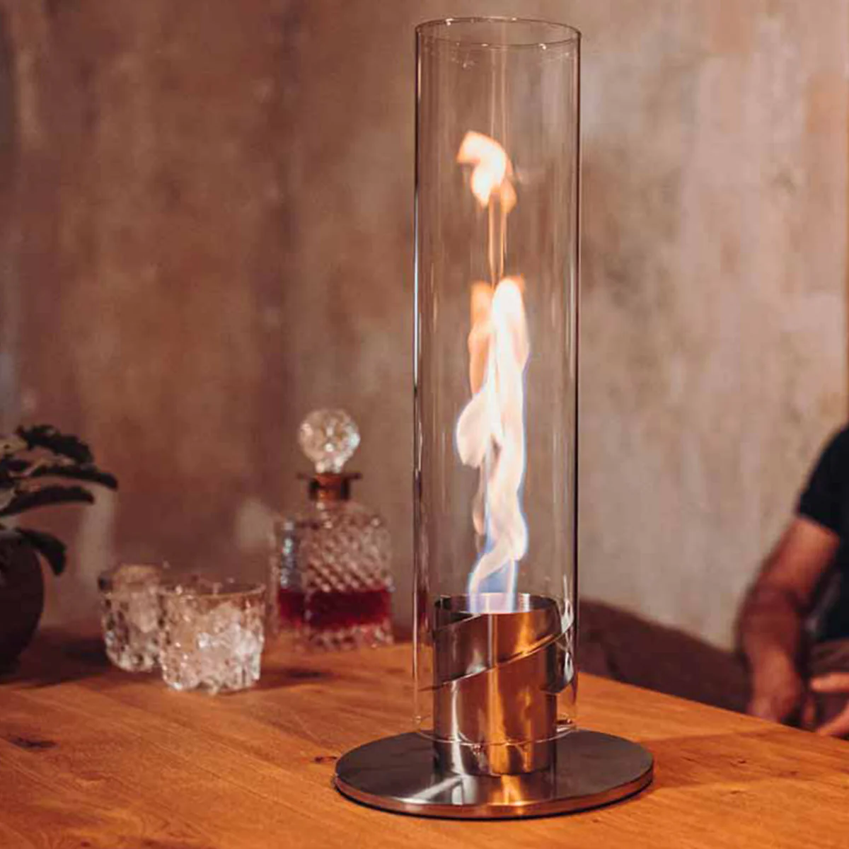 Cheminée / Feu de table Spin 120 - Ø 23 x 54 cm - Or - Image 4