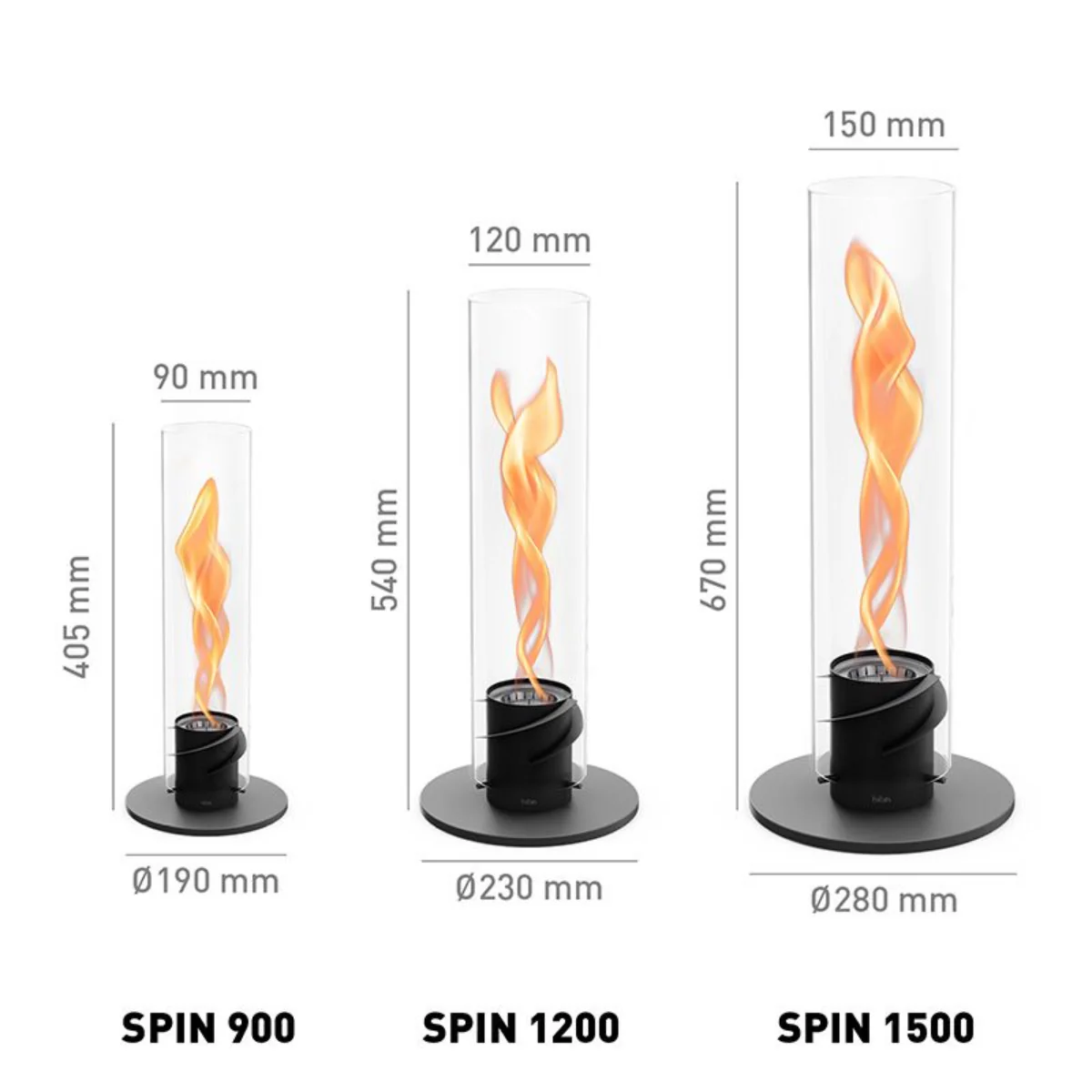 Cheminée / Feu de table Spin Air 900 - 19 cm Ø 9 cm x 40,5cm - All black - Image 9