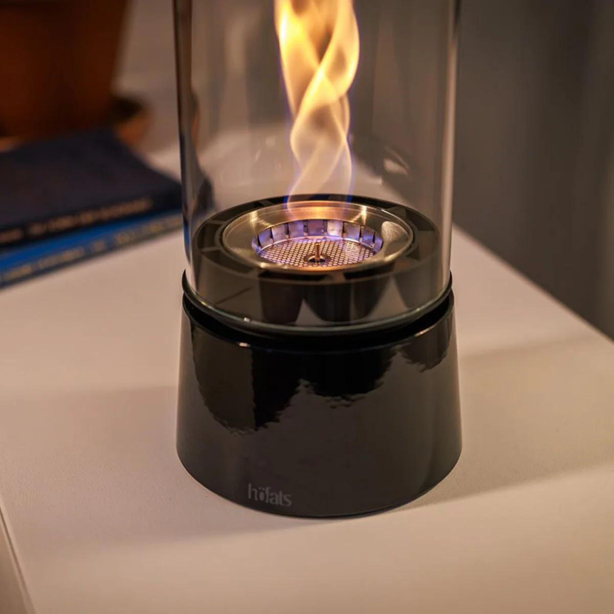 Cheminée / Feu de table Spin Air 900 - Ø 10.6 x 40.5 cm - Émail Noir - Image 3