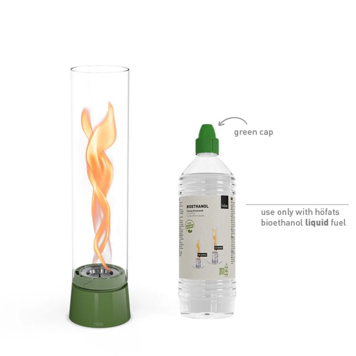 Cheminée / Feu de table Spin Air 900 - Ø 10.6 x 40.5 cm - Émail Vert - Image 3