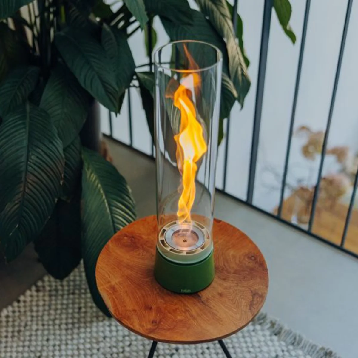 Cheminée / Feu de table Spin Air 900 - Ø 10.6 x 40.5 cm - Émail Vert - Image 4