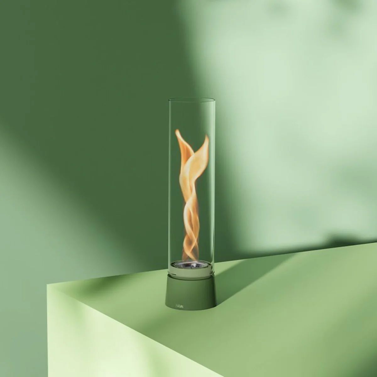 Cheminée / Feu de table Spin Air 900 - Ø 10.6 x 40.5 cm - Émail Vert - Image 5