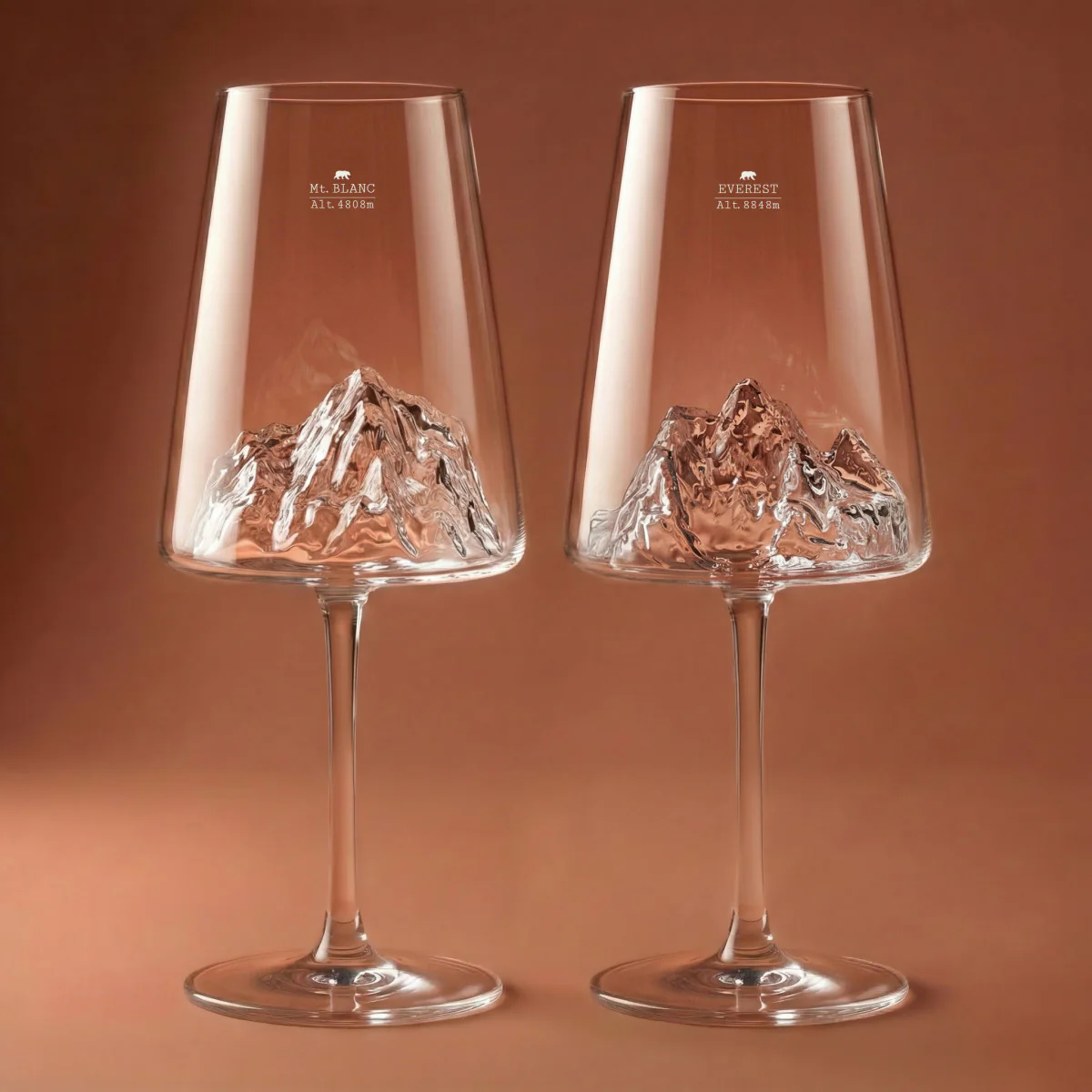 Coffret 2 Verres à vin topographic Mont Blanc & Everest - Image 3