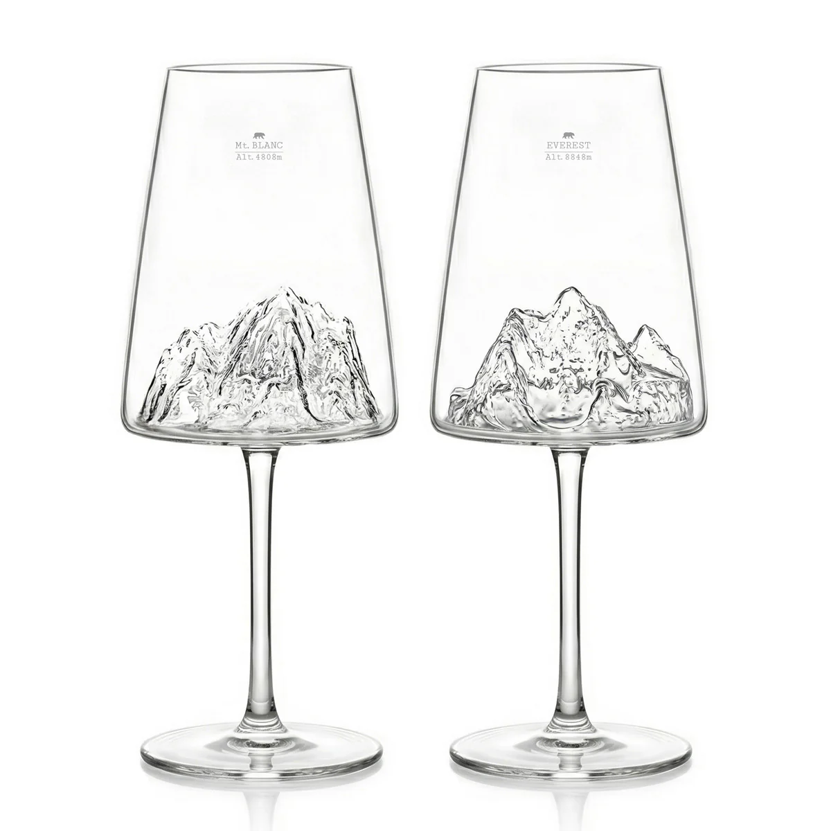 Coffret 2 Verres à vin topographic Mont Blanc & Everest - Image 6