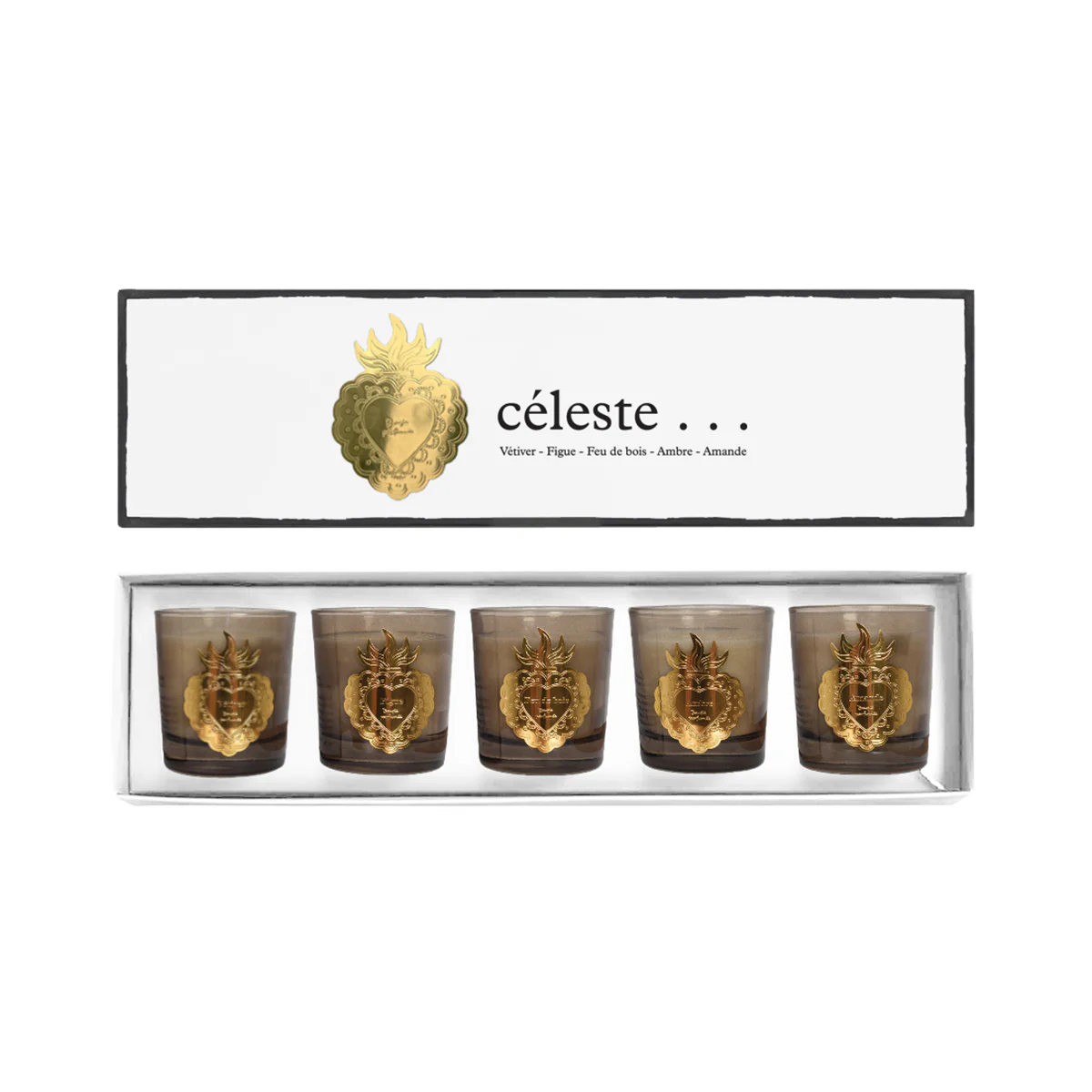Coffret de 5 bougies Céleste
