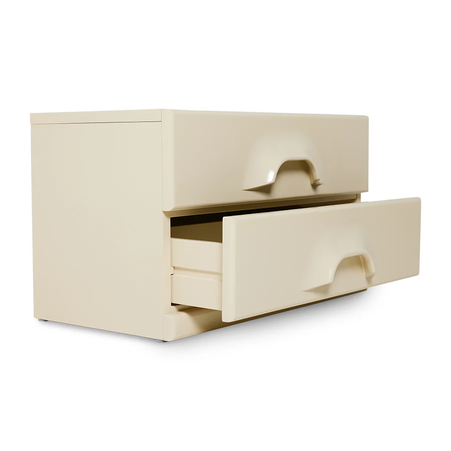 Commode 2 Tiroirs - 60 x 35 x 35,2 cm - Crème - Image 3