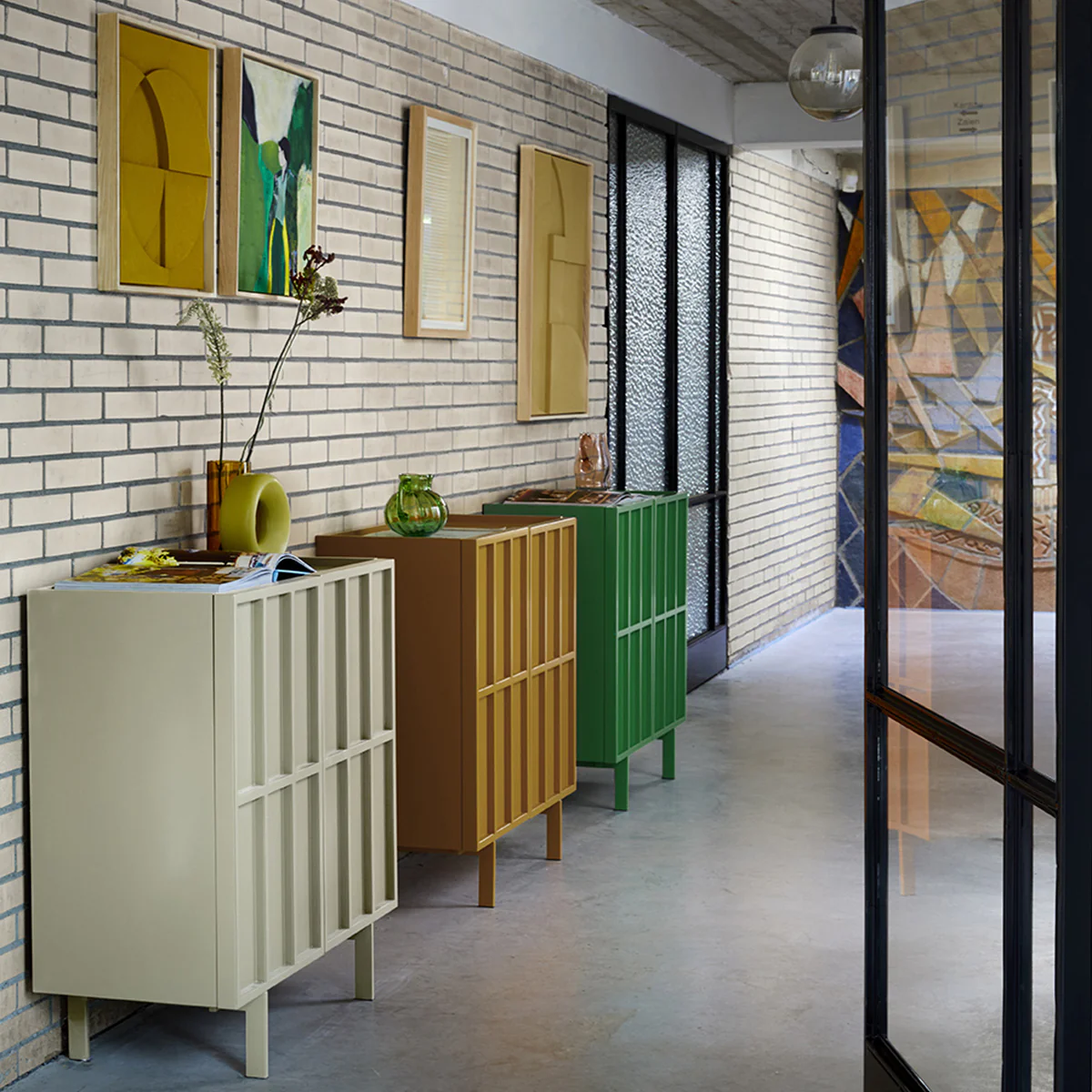 Commode / Buffet - 80 x 40 x 89 cm - Vert Olive - Image 3
